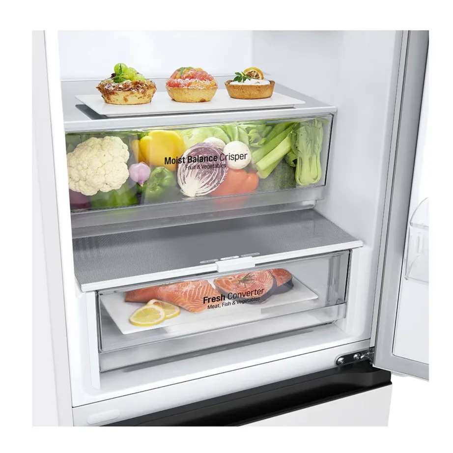 Külmik sügavkülmaga all no frost 60 cm LG GBV3200DSW, 277+110 L, D klass, inverterkompressor, 35 dB, valge, LED-valgustus - 4