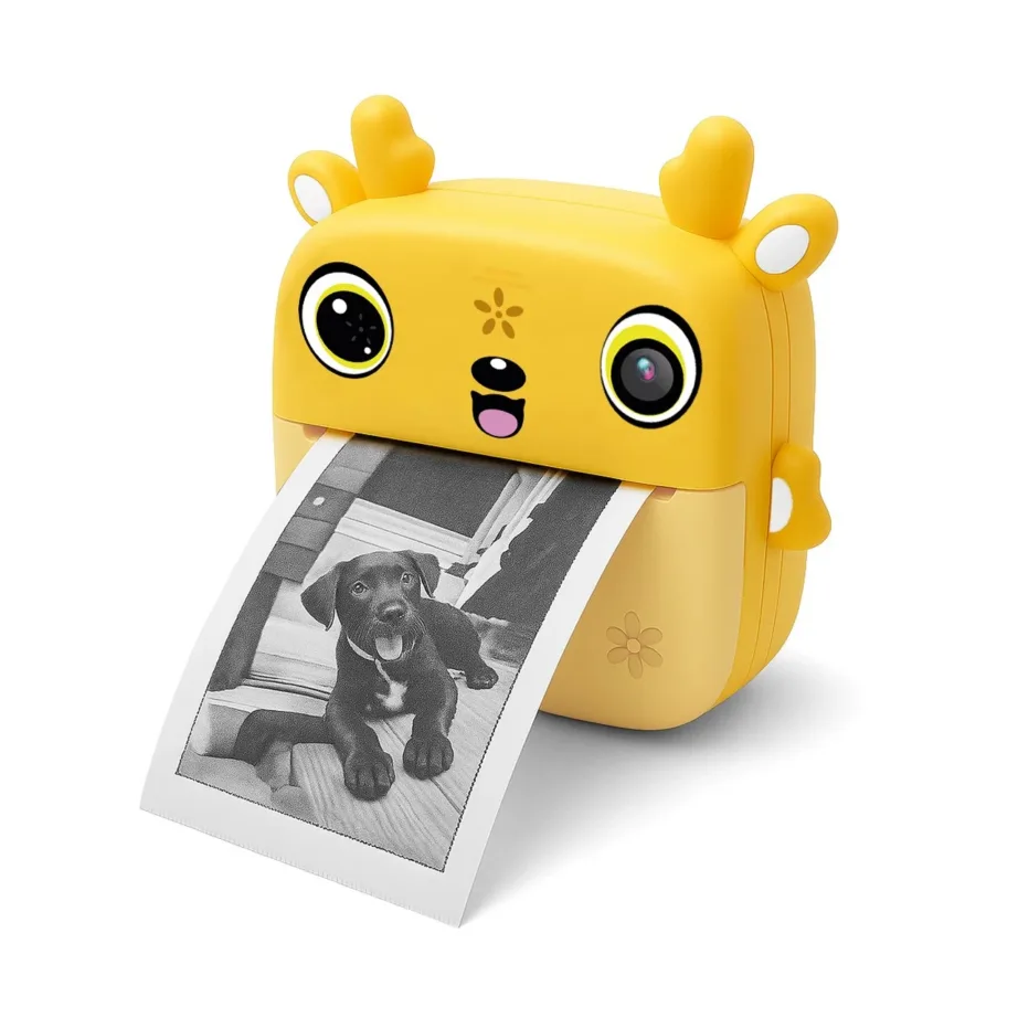 Media-Tech SNAPI MT4108 8MP kollane laste digitaalne kaamera termo printeriga, 2.4″ LCD-ekraan, microSD tugi, 110 × 45 × 99 mm, 1000 mAh aku – 13