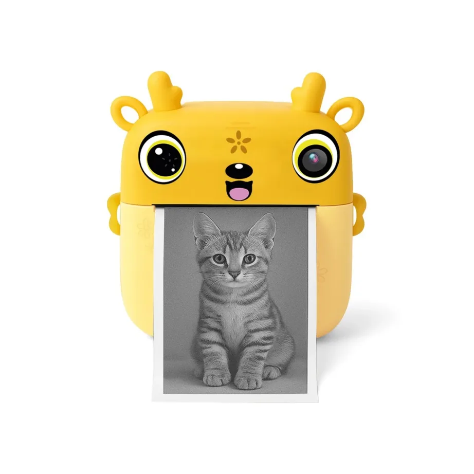 Media-Tech SNAPI MT4108 8MP kollane laste digitaalne kaamera termo printeriga, 2.4″ LCD-ekraan, microSD tugi, 110 × 45 × 99 mm, 1000 mAh aku – 15