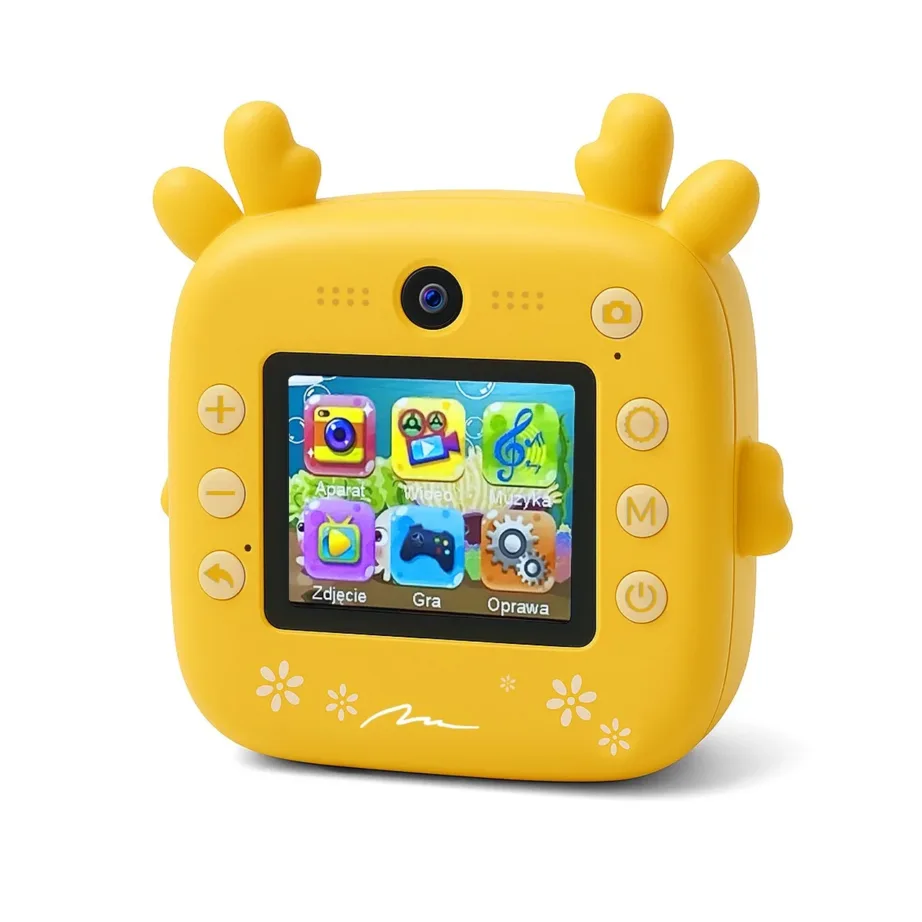 Media-Tech SNAPI MT4108 8MP kollane laste digitaalne kaamera termo printeriga, 2.4″ LCD-ekraan, microSD tugi, 110 × 45 × 99 mm, 1000 mAh aku – 3