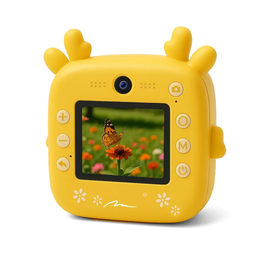 Media-Tech SNAPI MT4108 8MP kollane laste digitaalne kaamera termo printeriga, 2.4″ LCD-ekraan, microSD tugi, 110 × 45 × 99 mm, 1000 mAh aku – 4