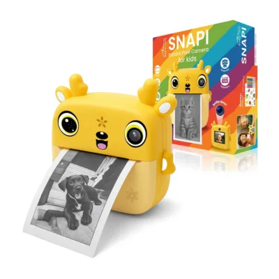 Media-Tech SNAPI MT4108 8MP kollane laste digitaalne kaamera termo printeriga, 2.4" LCD-ekraan, microSD tugi, 110 × 45 × 99 mm, 1000 mAh aku