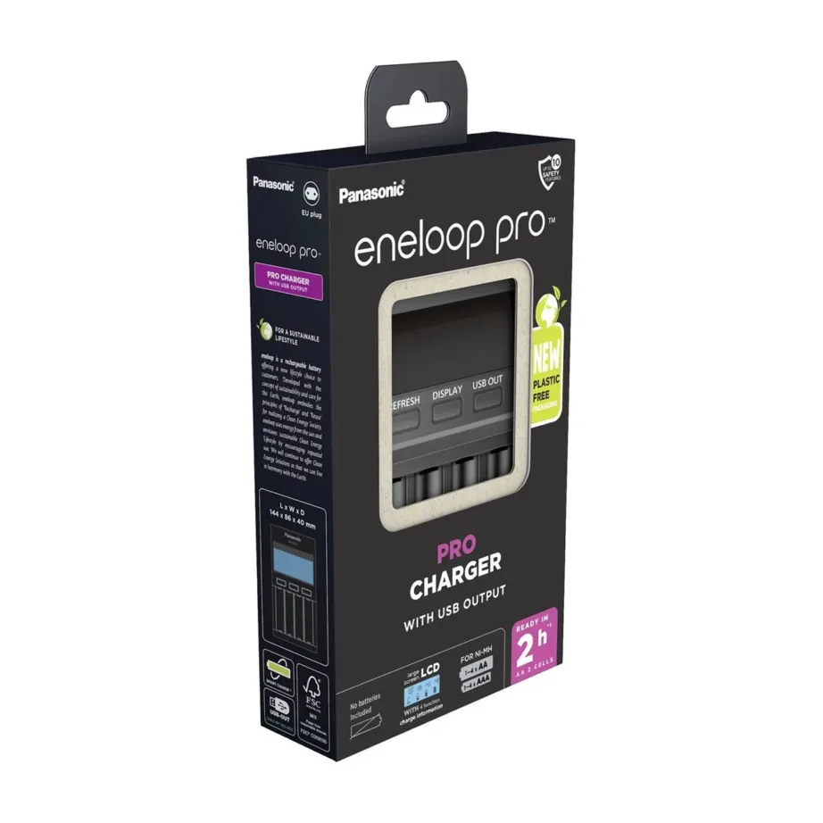 Panasonic BQ-CC65E 4-pesaline LCD-ekraaniga nutikas akulaadija AA/AAA Ni-MH akudele – 4