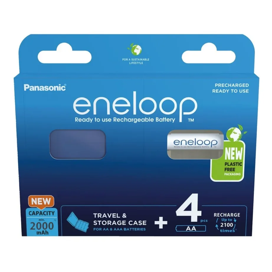 Panasonic Eneloop BK-3MCDE/4CP+CASE 4×AA 2000 mAh Ni-MH laetavad akud reisikarbiga – 2