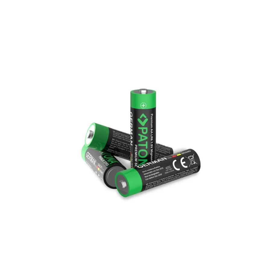 PATONA Premium 4222 10x AA 1,5V leelispatarei 3000mAh must/roheline elektroonikale – 2