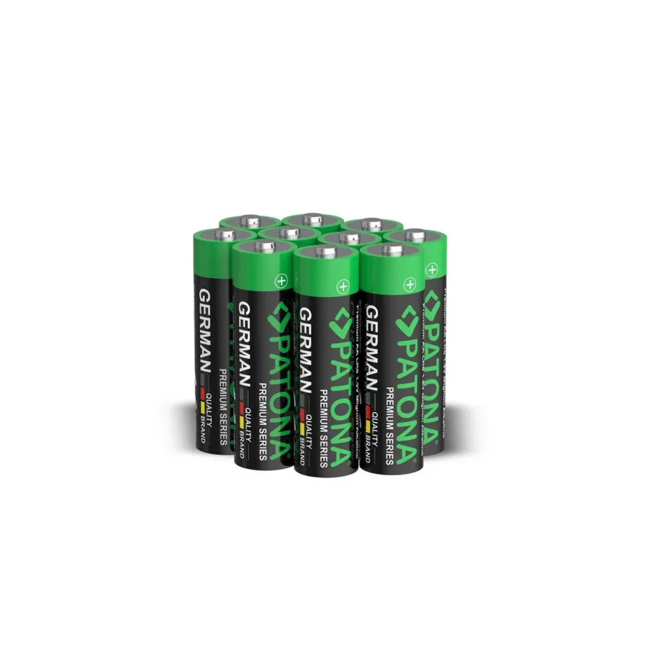 PATONA Premium 4222 10x AA 1,5V leelispatarei 3000mAh must/roheline elektroonikale – 3