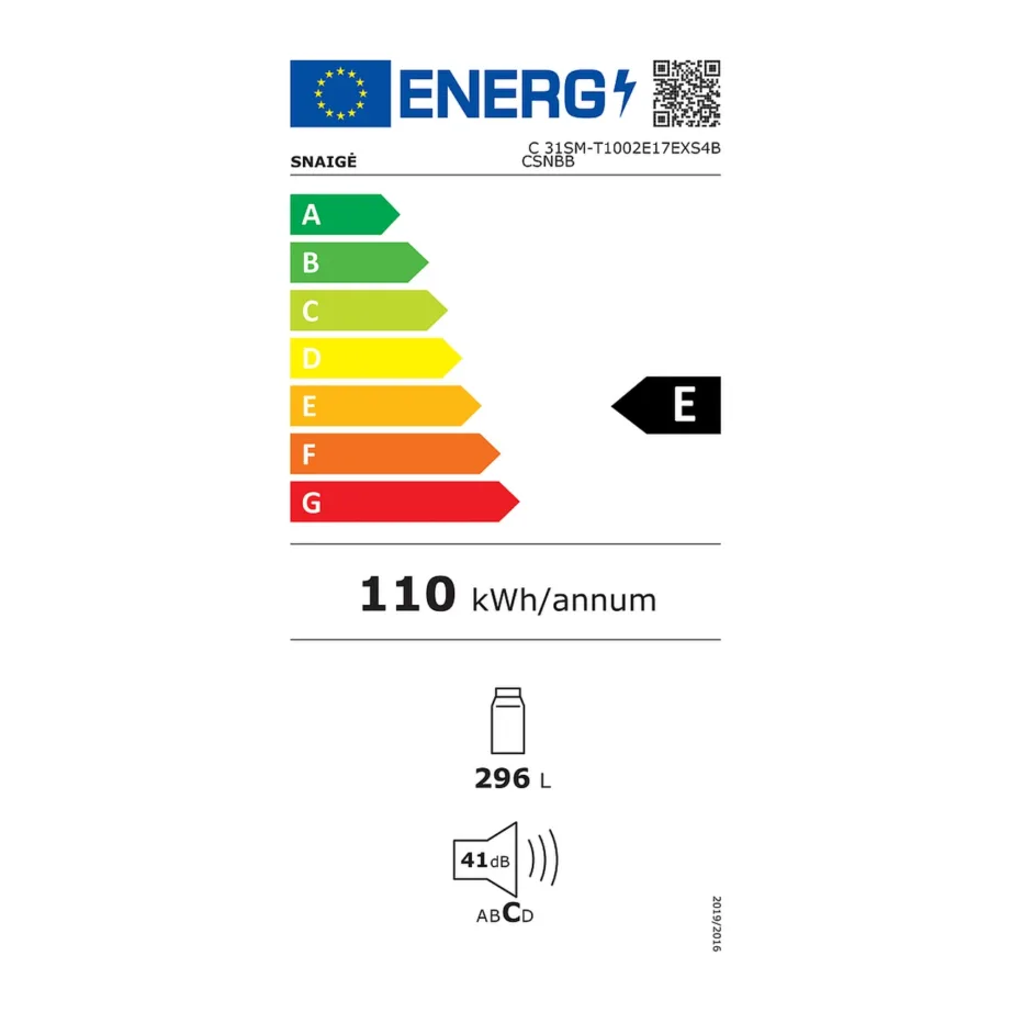 60 cm külmik ilma sügavkülmikuta SNAIGE C31SM-T1002E1, 296 l, E-energiaklass, vabaltseisev, staatiline jahutus, valge, 41 dB, LED-valgustus, pööratavad uksed – 7