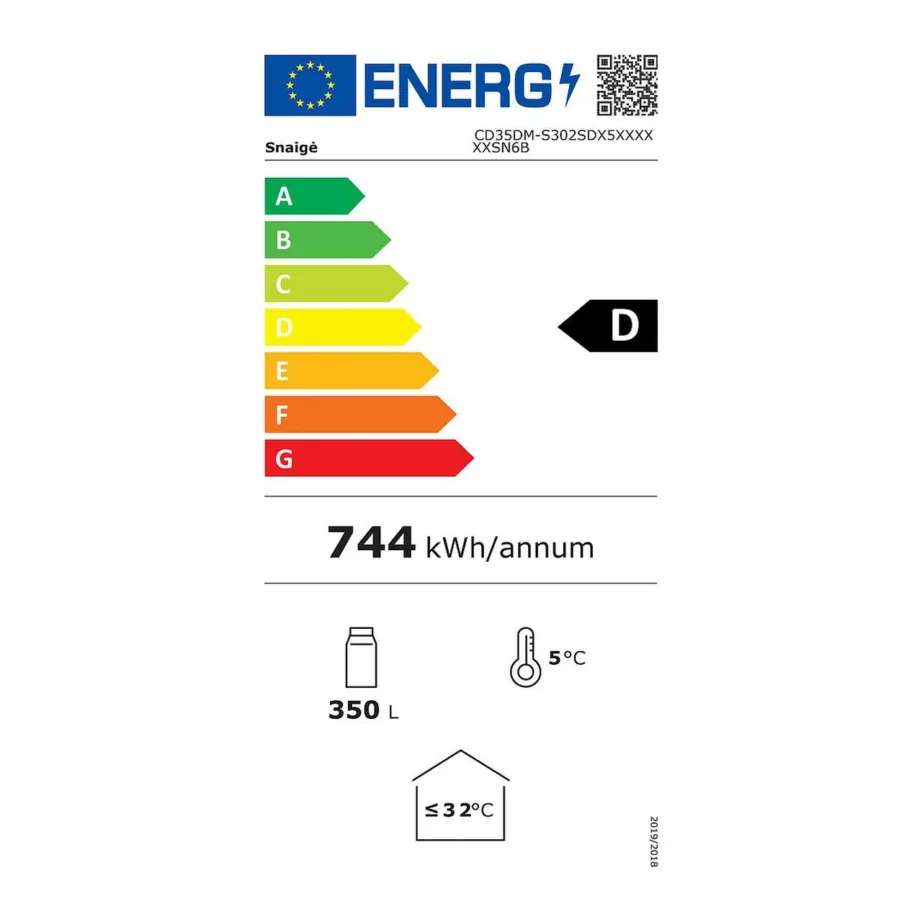 Vitriinkülmik LED-valgustuse ja ventilaatoriga SNAIGE CD35DM-S302SD, 350 l, D-kl, staatiline jahutus, 173x60x60 cm, valge – 6