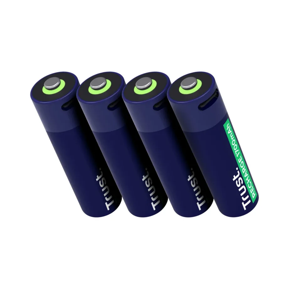 Trust 25631 4×AA 1700mAh laetavad akud USB-C, 2h laadimisaeg, kuni 800 tsüklit - 3