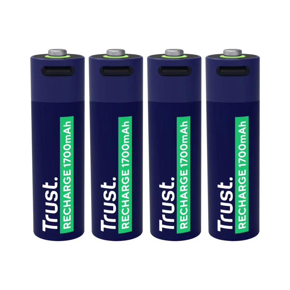 Trust 25631 4×AA 1700mAh laetavad akud USB-C, 2h laadimisaeg, kuni 800 tsüklit - 4