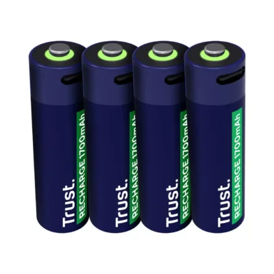 Trust 25631 4×AA 1700mAh laetavad akud USB-C, 2h laadimisaeg, kuni 800 tsüklit