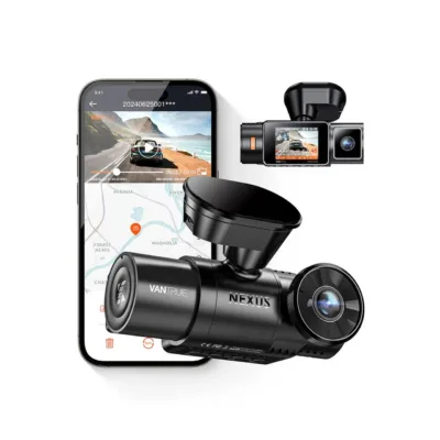 Vantrue N2X LTE 2.7K/1080p kahekanaliline pardakaamera Sony STARVIS sensoriga, öörežiim, GPS, Wi-Fi, must