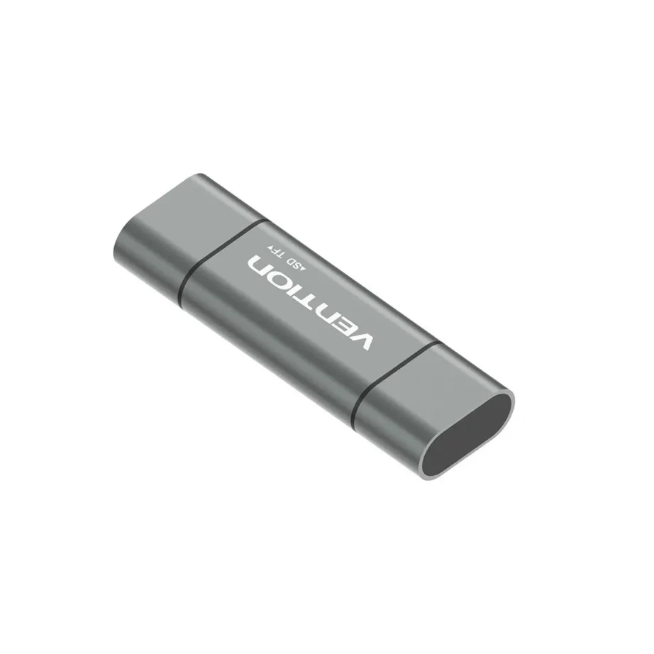Vention CCHH0 USB 3.0 hall alumiiniumist kaardilugeja, USB-A/USB-C/Micro-USB, SD ja MicroSD, 2 pesa, OTG, Plug and Play – 4