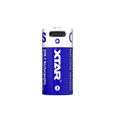 XTAR 16340-900 3,7V 900mAh Li-Ion laetav aku (16,5x34 mm) väikestele taskulampidele