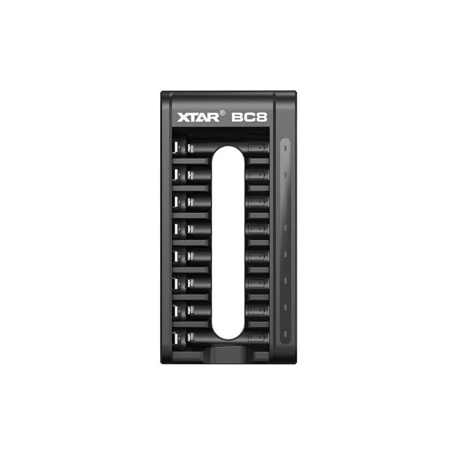 XTAR BC8 8-pesaline AA/AAA Li-ion 1,5V ja NiMH akulaadija USB toitega, must – 2