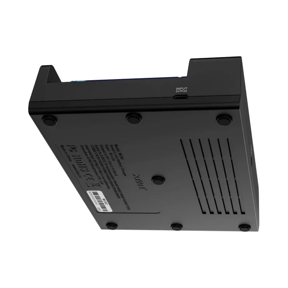 XTAR MC6C 6-pesaga universaalne must liitiumioonakude laadija, sobib 18650/21700/AA/AAA akudele, 5 V sisend, 148x111x34 mm – 5