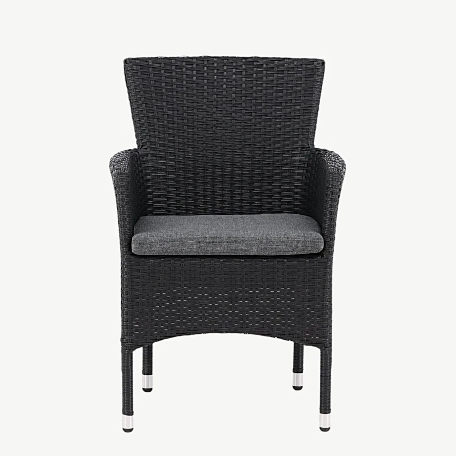 Malina must kunstrotangist virnastatav söögitool halli padjaga, 6011-001 – 2