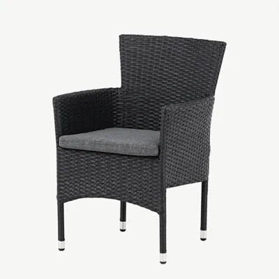 Malina must kunstrotangist virnastatav söögitool halli padjaga - 6011-001