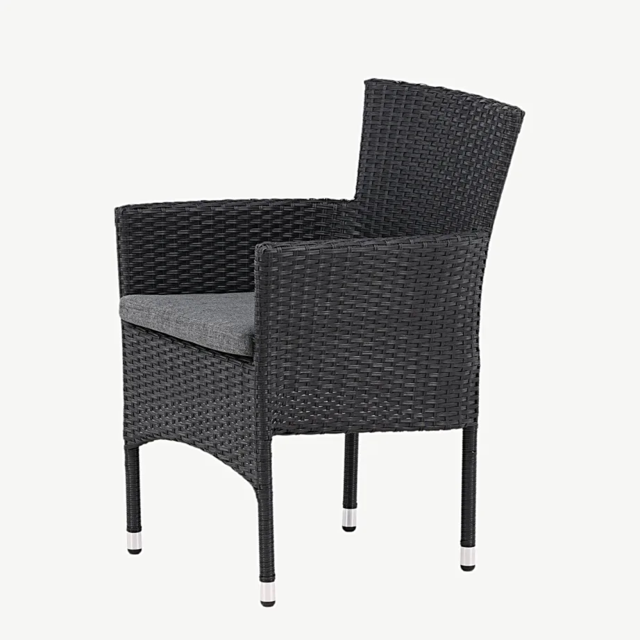 Malina must kunstrotangist virnastatav söögitool halli padjaga, 6011-001 – 4