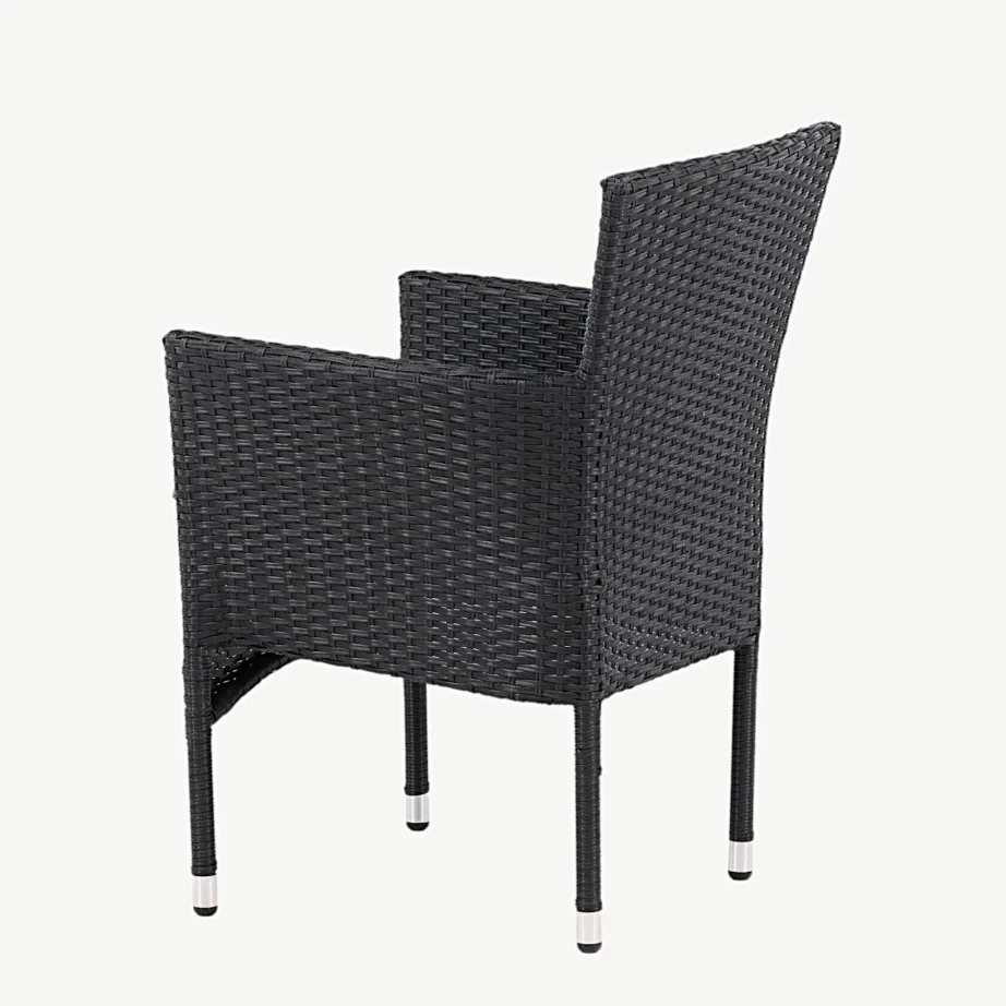 Malina must kunstrotangist virnastatav söögitool halli padjaga, 6011-001 – 6