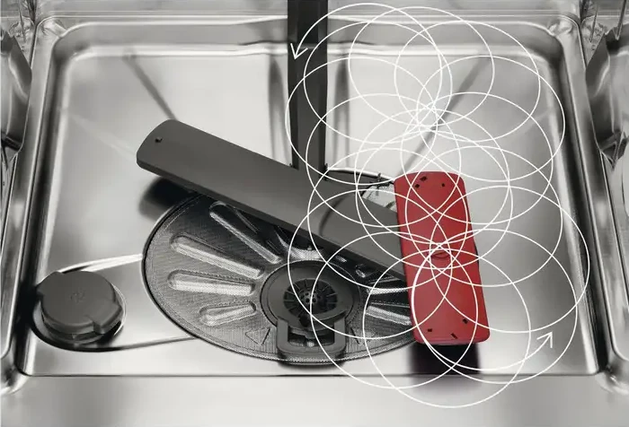 SatelliteClean pöörlev pihusti ja vee ühtlane jaotus AEG nõudepesumasinas