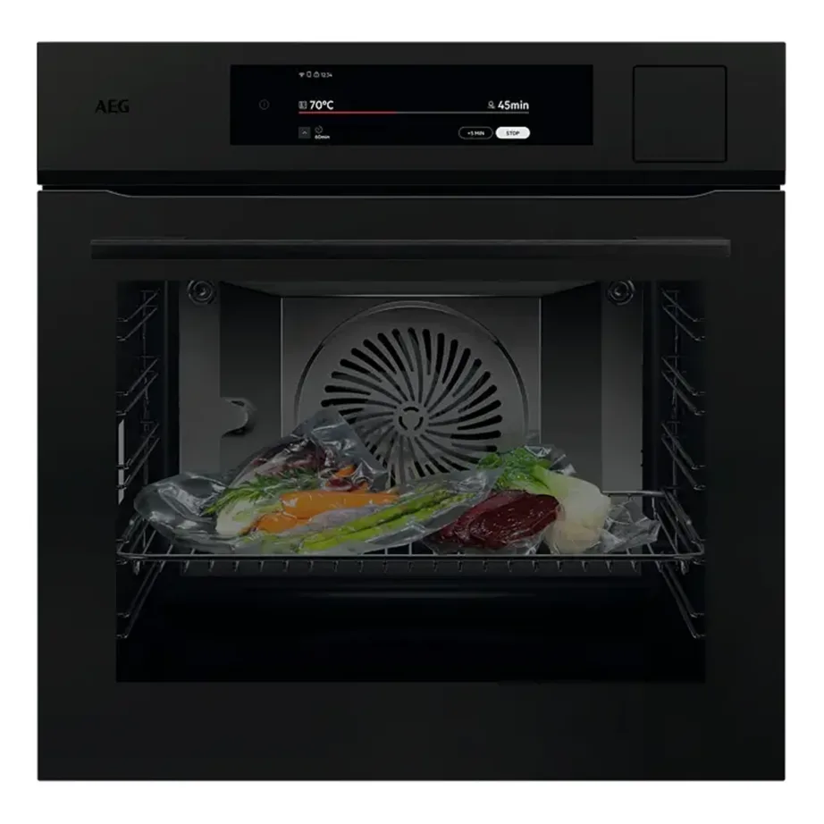 Integreeritav täisauruahi sous-vide ja Wi-Fi-ga AEG NBP9S831AT, 70 l, A++, 60 cm, must matt klaas, puutetundlik juhtpaneel, 28 kuumutusrežiimi, aurupuhastus – 3