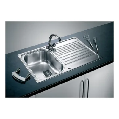 Roostevabast terasest köögivalamu BLANCO TIPO 45 S Compact, 780 mm, 1-kausiline, 18/10, naturaalne viimistlus,