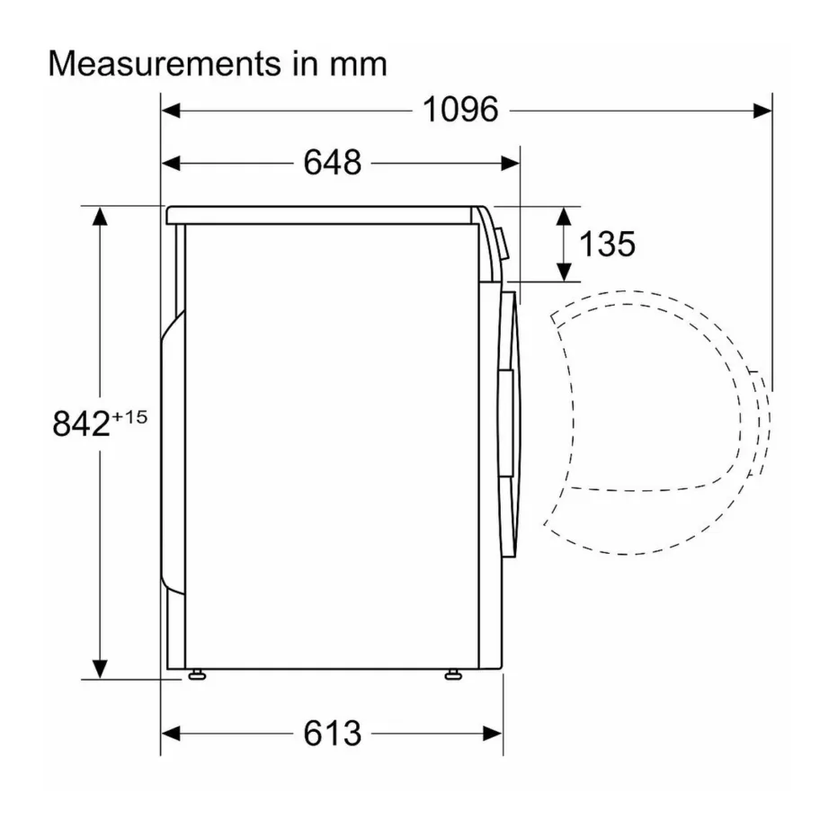 9 kg soojuspumba kondentskuivati Bosch WQG2420ISN, A++ (uus klass D), vaba paigaldus, inverter-mootor, 62 dB, trumli valgustus, otsevoolu äravool, 60x85x64.8 cm, valge – 5