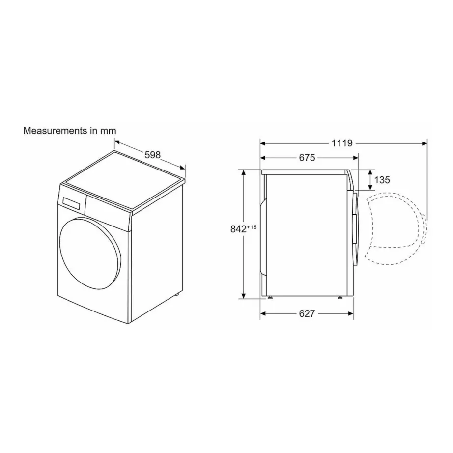 Soojuspumbaga kondentskuivati Wi-Fi ja SelfCleaning Condenseriga BOSCH WRB247D0SN, 9 kg, A energiklass, 57 dB, pööratav uks, otseäravool, trumli valgustus, valge, 60 cm – 4
