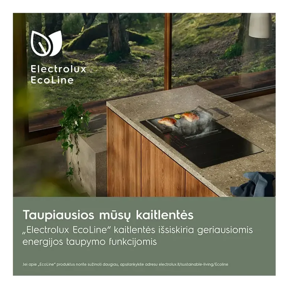 Integreeritav induktsioonpliidiplaat sisseehitatud õhupuhastiga ELECTROLUX ECC8344, 80 cm, 4 tsooni, Bridge-funktsioon, 7350 W, recirkulatsioon või väljatõmme, klaaskeraamiline, puutejuhtimine, must – 11