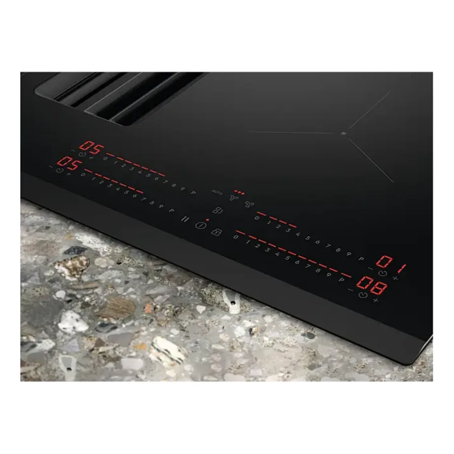 Integreeritav induktsioonpliidiplaat sisseehitatud õhupuhastiga ELECTROLUX ECC8344, 80 cm, 4 tsooni, Bridge-funktsioon, 7350 W, recirkulatsioon või väljatõmme, klaaskeraamiline, puutejuhtimine, must – 13