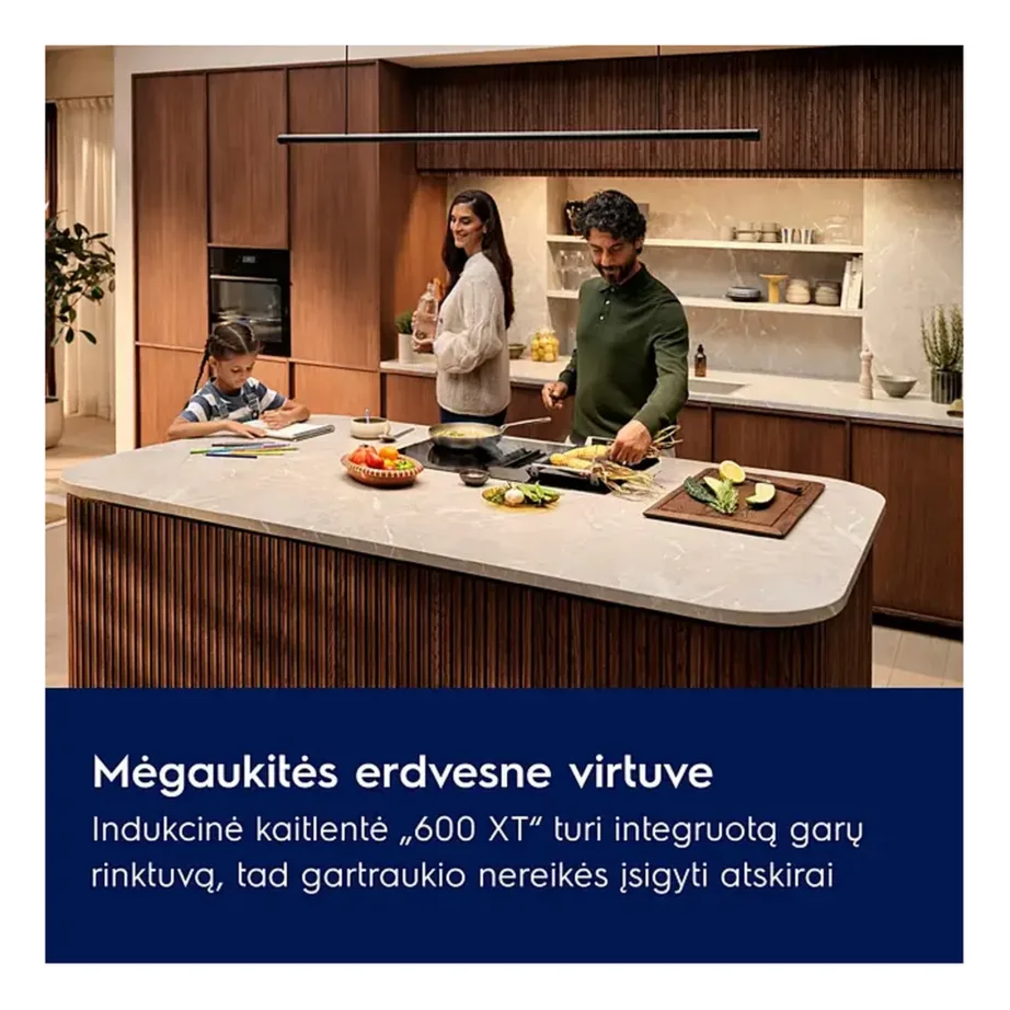 Integreeritav induktsioonpliidiplaat sisseehitatud õhupuhastiga ELECTROLUX ECC8344, 80 cm, 4 tsooni, Bridge-funktsioon, 7350 W, recirkulatsioon või väljatõmme, klaaskeraamiline, puutejuhtimine, must – 10