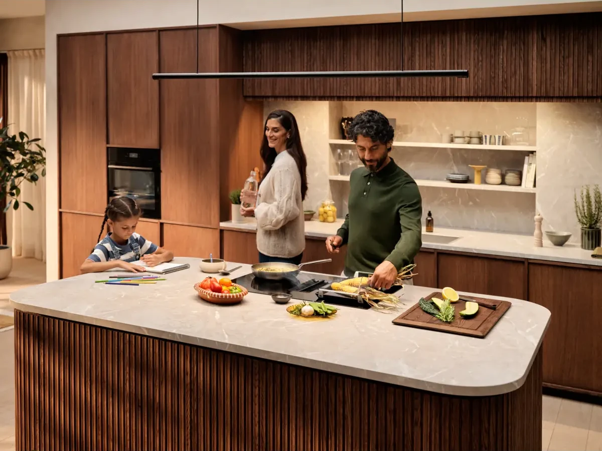 Integreeritav induktsioonpliidiplaat sisseehitatud õhupuhastiga säästab ruumi köögis