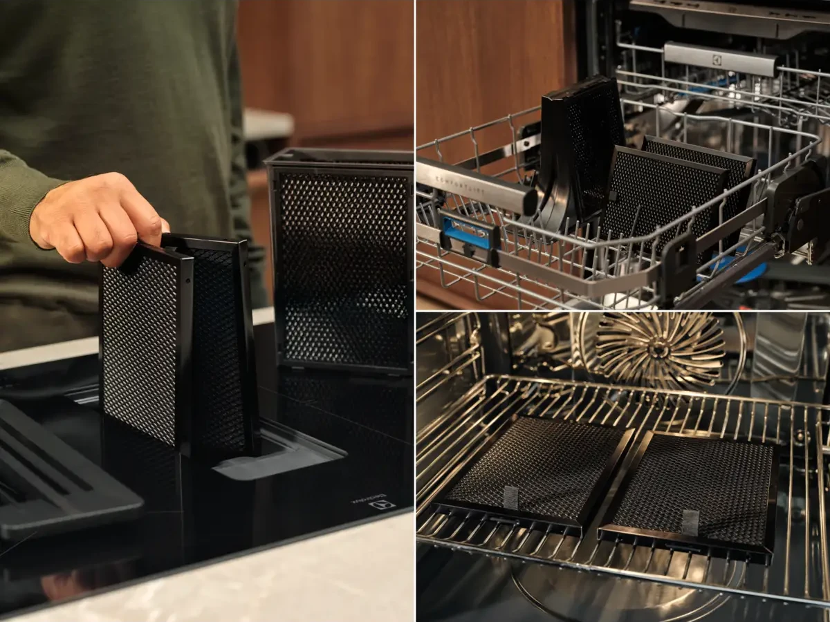 OdourClean Plus söefilter ja rasvafilter on nõudepesumasinas pestavad ja taaskasutatavad