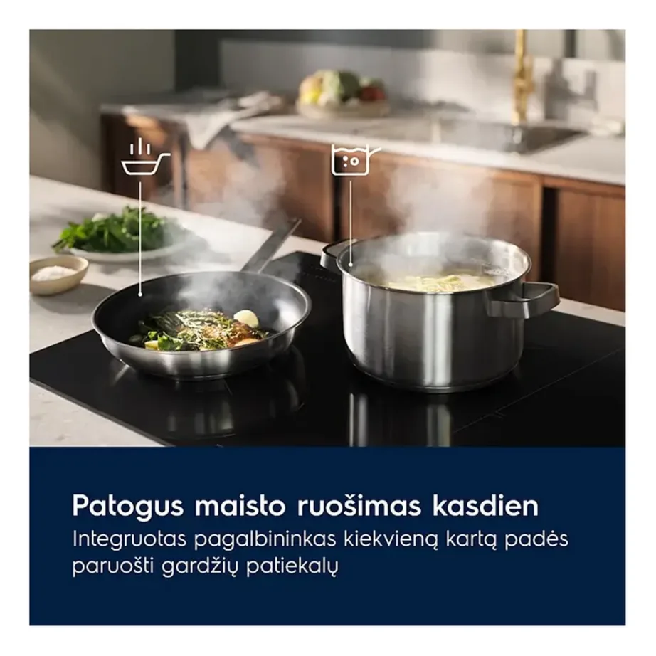 Induktsioonpliidiplaat sensorjuhtimise ja Bridge tsooniga ELECTROLUX EIS67483, 60 cm, 4 tsooni, must vitrokeramika, puutetundlik LCD, Power Booster, jääksoojuse näidik, lapselukk, 7350 W – 12