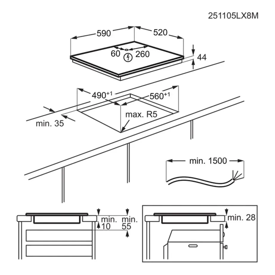 Induktsioonpliidiplaat sensorjuhtimise ja Bridge tsooniga ELECTROLUX EIS67483, 60 cm, 4 tsooni, must vitrokeramika, puutetundlik LCD, Power Booster, jääksoojuse näidik, lapselukk, 7350 W – 18