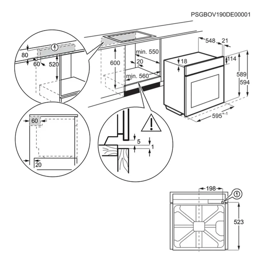 Integreeritav aurufunktsiooniga elektriahi Electrolux EOD3H50TX, 72 l, SteamBake, EvenCooking konvektsioon, AquaClean + katalüütiline puhastus, A energiaklass, roostevaba teras - 6