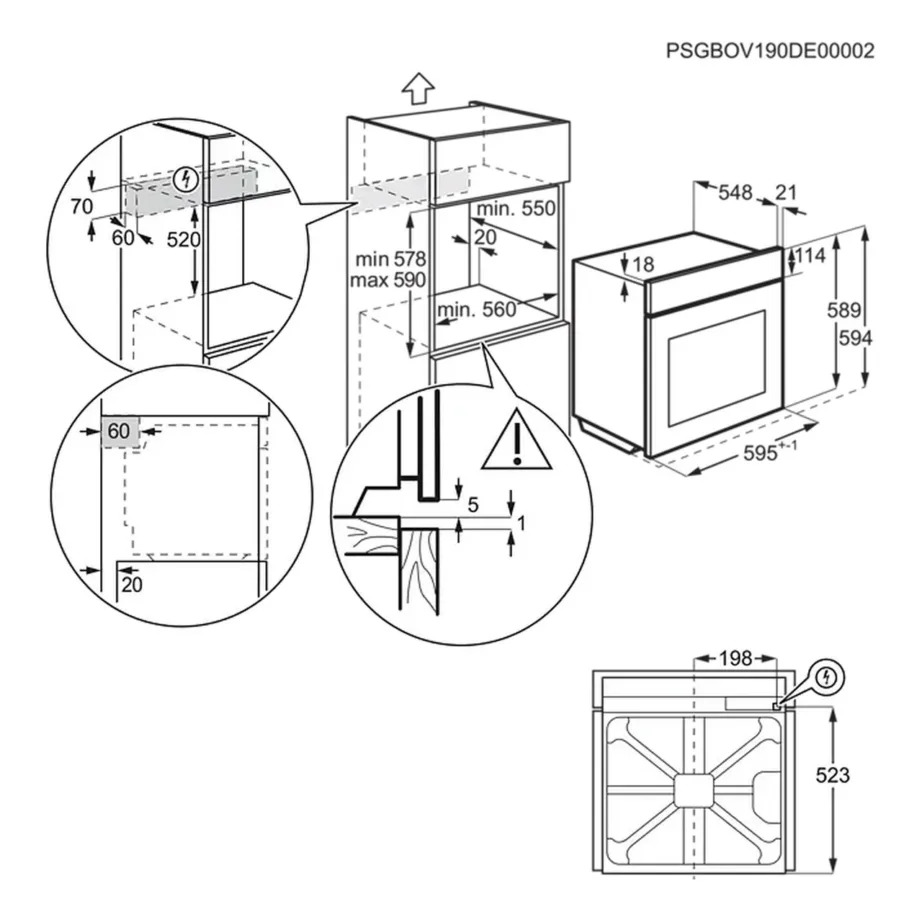 Integreeritav aurufunktsiooniga elektriahi Electrolux EOD3H50TX, 72 l, SteamBake, EvenCooking konvektsioon, AquaClean + katalüütiline puhastus, A energiaklass, roostevaba teras - 7