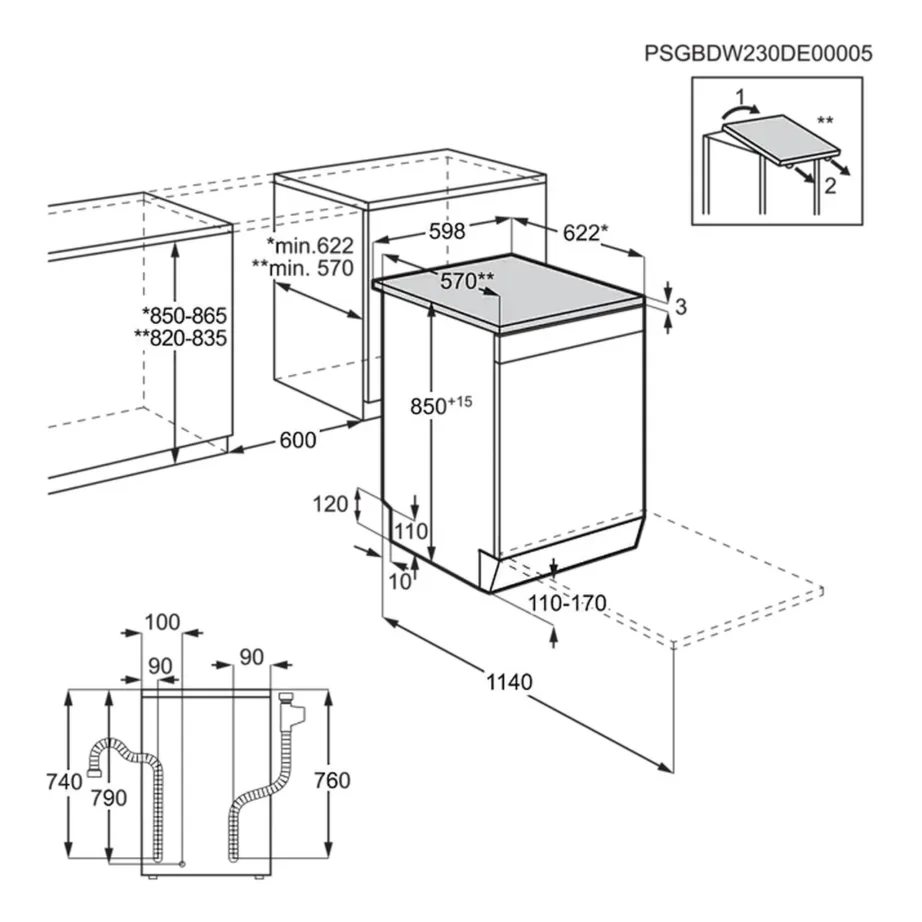 Vabaseseisev 60 cm nõudepesumasin 14 komplektile ELECTROLUX ESM48310SW, D energiaklass, 44 dB, SatelliteClean, AirDry, MaxiFlex, valge – 9