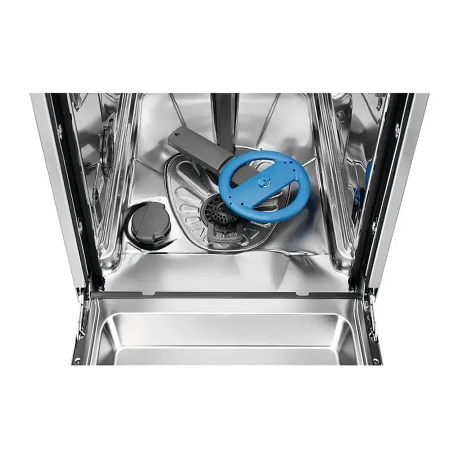 Kitsas 45 cm nõudepesumasin SatelliteCleaniga ELECTROLUX ESS43210SX, vabaseseisev, 10 nõudekomplekti, ExtraHygiene, MaxiFlex söögiriistasahtel, roostevaba teras, 46 dB, 8 programmi – 12