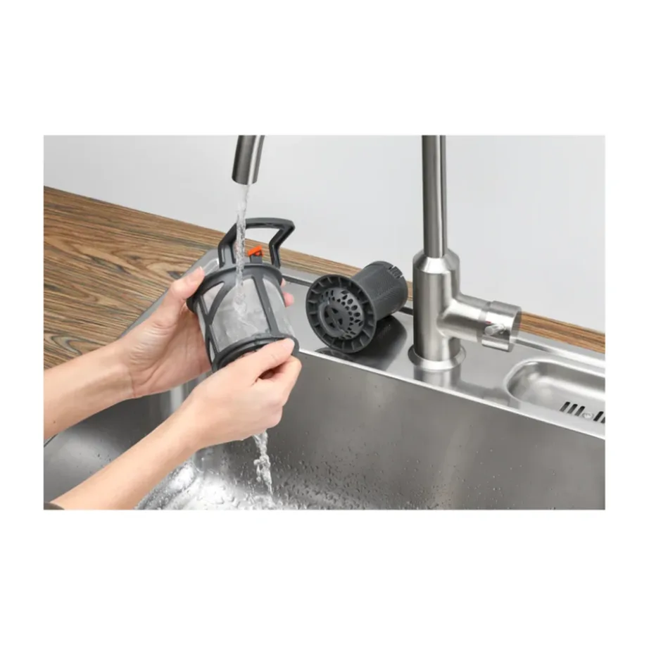 Kitsas 45 cm nõudepesumasin SatelliteCleaniga ELECTROLUX ESS43210SX, vabaseseisev, 10 nõudekomplekti, ExtraHygiene, MaxiFlex söögiriistasahtel, roostevaba teras, 46 dB, 8 programmi – 3