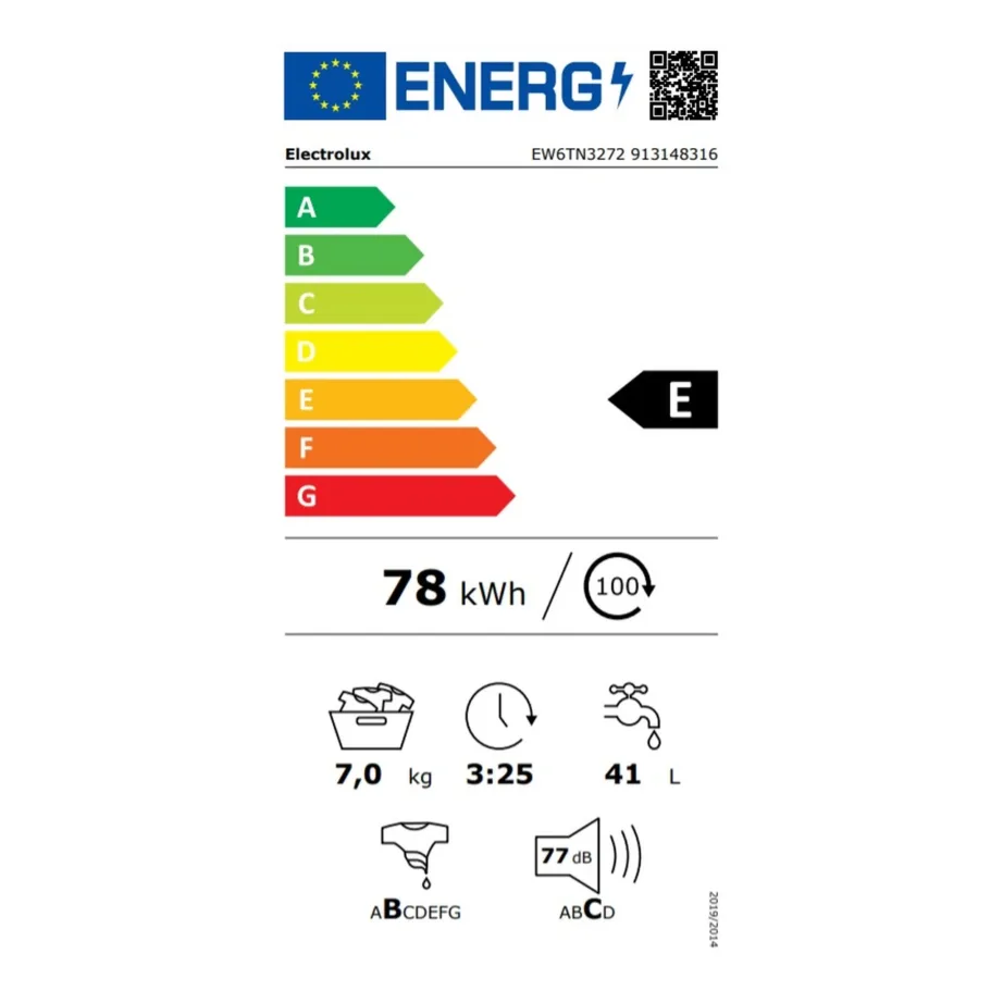 Pealtlaetav pesumasin 7 kg SensiCare ja auruprogrammiga Electrolux EW6TN3272, 1200 p/min, 40 cm lai, 15 programmi, SoftPlus, Eco TimeManager, valge – 5