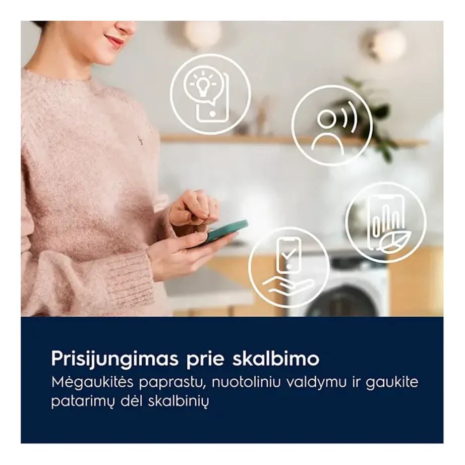 9 kg soojuspumbaga kuivati DelicateCare ja Wi-Fi-ga Electrolux EW7D595UCE, A+++ energiatõhusus, 60 cm, SensiCare niiskusandurid, villale ja siidile sobiv, valge – 7