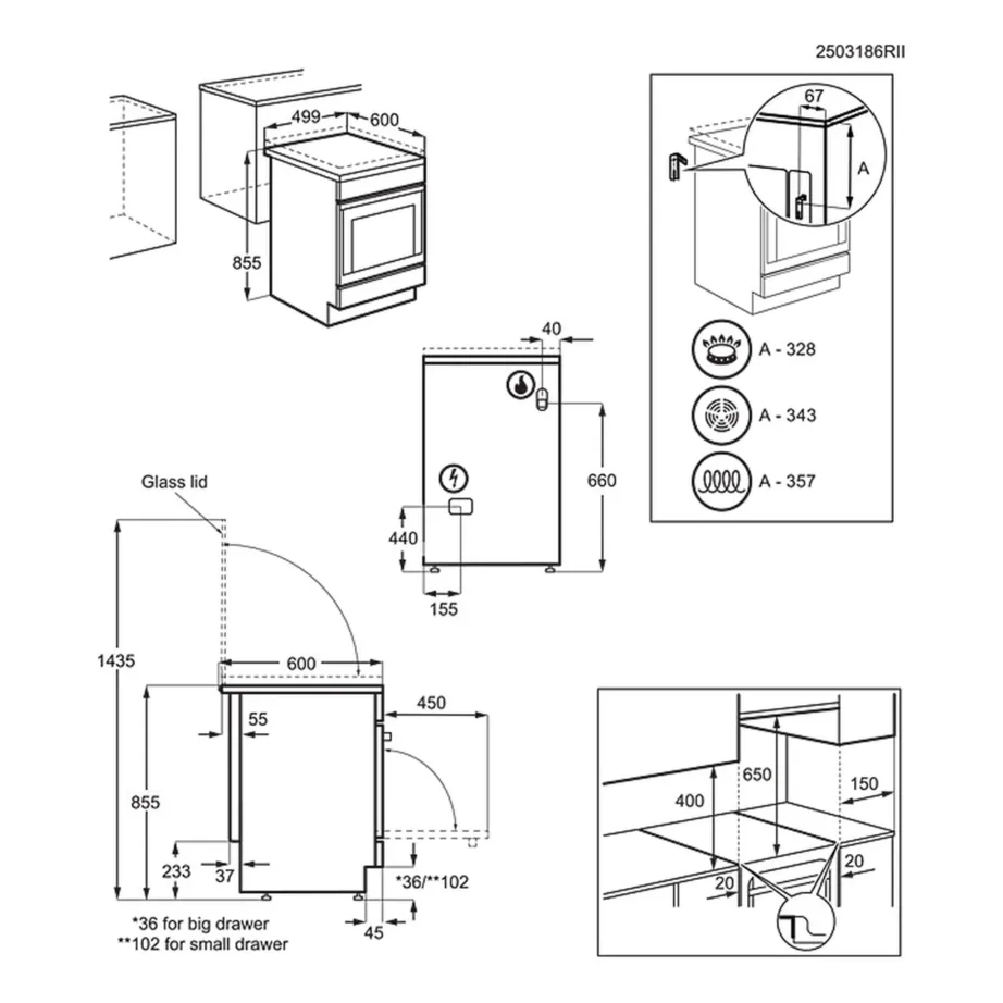 Gaasipliit elektriahjuga SteamBake ja AirFry funktsiooniga ELECTROLUX LKK560232W, 50 cm lai, 58 L ahi, 4 gaasipõletit, 11 funktsiooni, konvektsioon, Aqua clean, A energiaklass, valge – 8