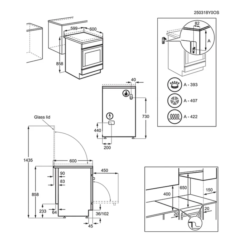 60 cm gaasipliit elektriahjuga SteamBake ja AirFry ELECTROLUX LKK660220W, 58 l ahi, A energiaklass, malmist pannitoed, Aqua Clean, valge – 5