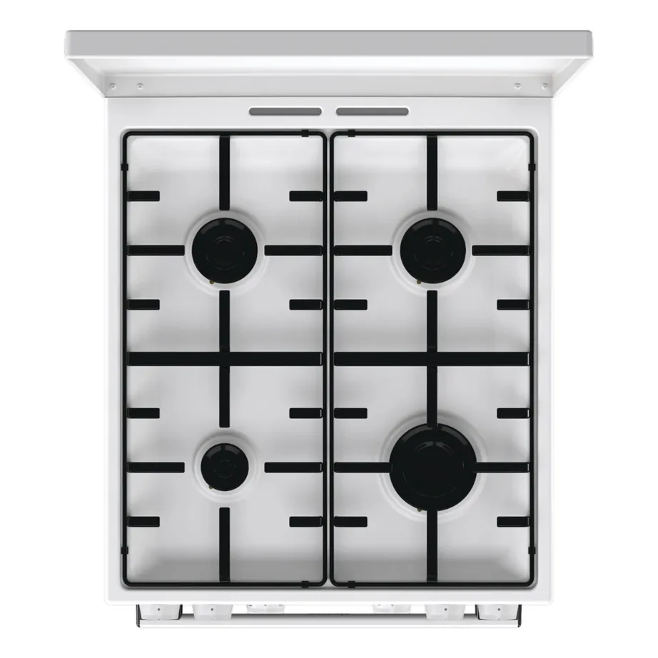 50 cm gaasipliit elektriahjuga Gorenje GK5A22WH, 4 keeduala, 68 l A-klassi ahi AquaClean puhastusega, emailrestid, metallkaan, valge, 50x60x85 cm – 2