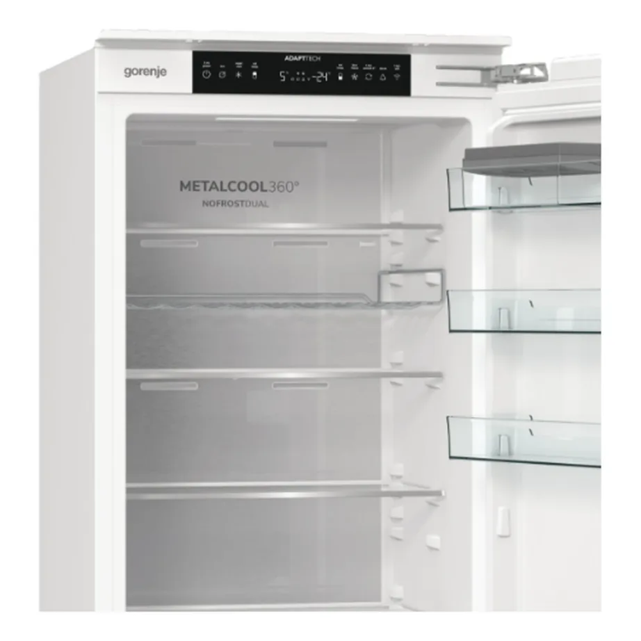 Integreeritav NoFrost külmik sügavkülmaga WiFi-ga Gorenje NRKI519E82WF, 60 cm, 208/76 L, E-kl, inverterkompressor, 35 dB, uks-uksele paigaldus, valge – 3