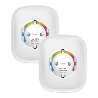 WiFi nutipistik HomeKitiga 16 A Gosund SP1-HE, 3680 W, 2.4 GHz, Siri, iOS 13+, 230 V 50 Hz, 2 tk komplekt, 80.9×67×54 mm