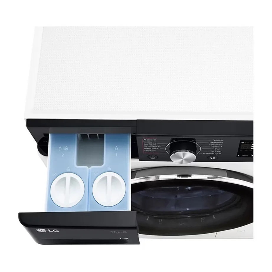 11 kg A-klassi eestlaetav pesumasin LG F4WR711S3HA, 1400 p/min, automaatne doseerimine, aurufunktsioon, Wi-Fi, inverter-mootor, valge, 60 cm - 2