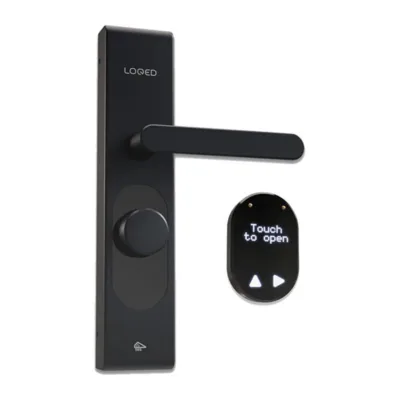 Nutilukk puute- ja PIN-avamisega Shelly LOQED Touch Smart Lock, must, Wi‑Fi/Bluetooth, Euroopa ustele,